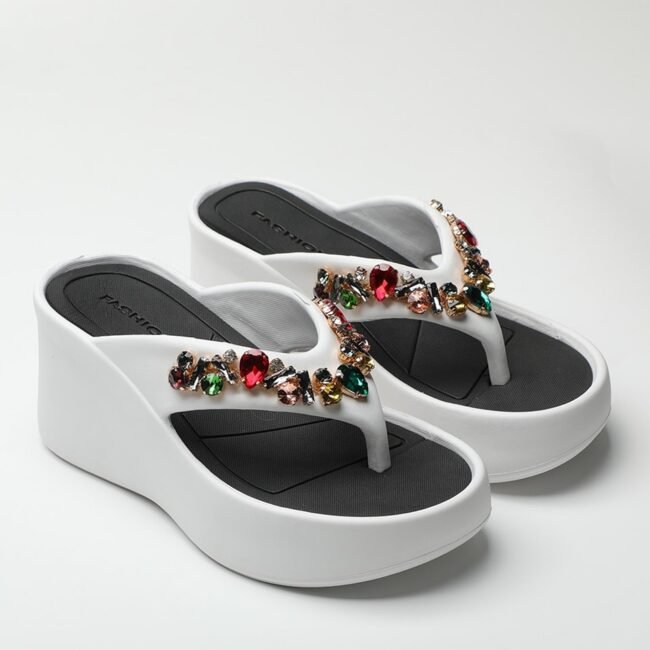Eva Rhinestone High Wedge Shoe - Image 2