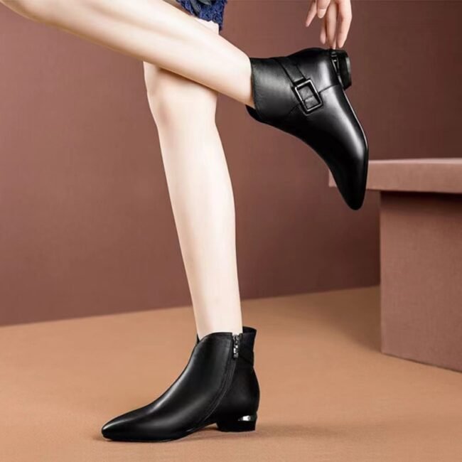 Zipper short boots