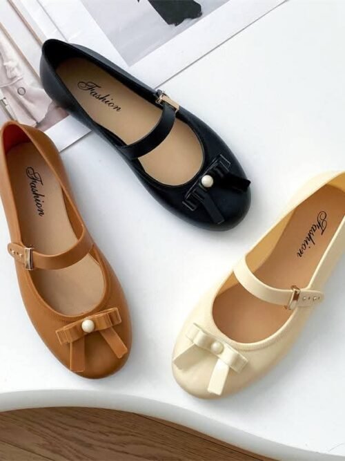Pearl Bow PVC Shoes