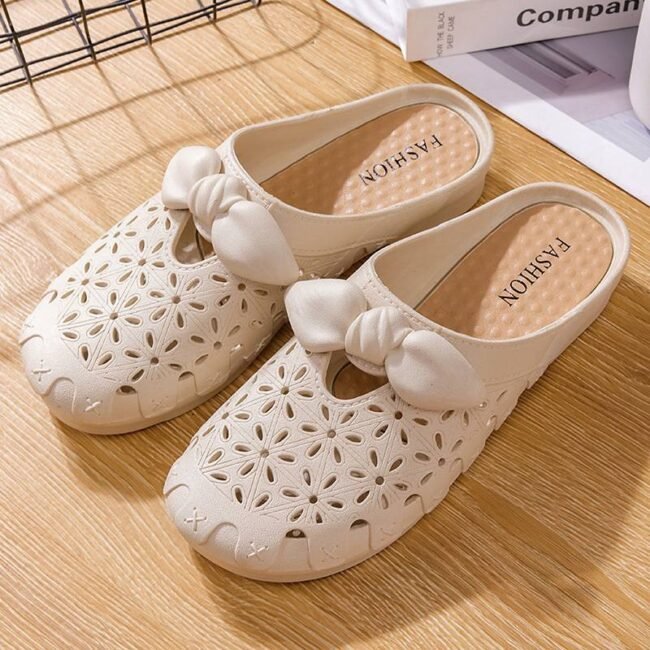 PVC Floral Bow Cut-Out Shoe - Image 4