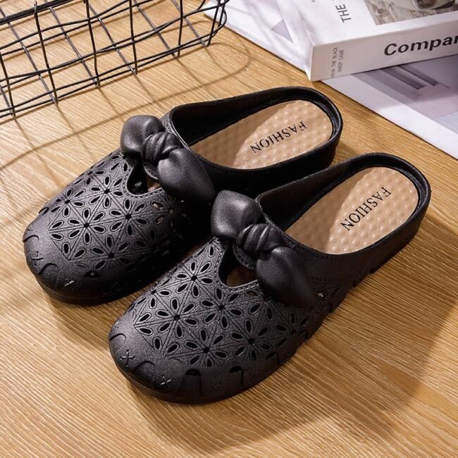 PVC Floral Bow Cut-Out Shoe - Image 5