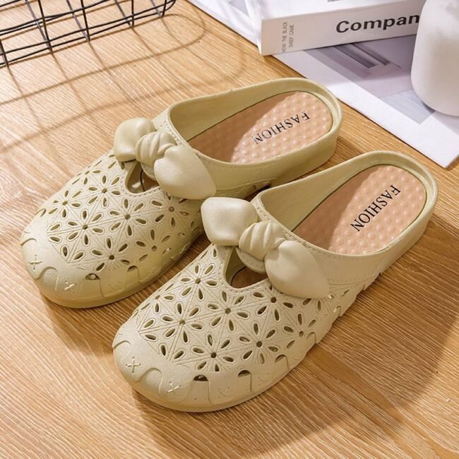 PVC Floral Bow Cut-Out Shoe - Image 3
